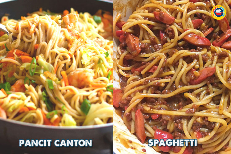 Pinoy Pancit Canton and Spaghetti